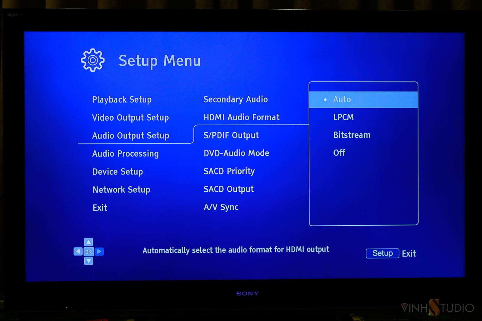 HDMI audio setup for oppo udp-205 