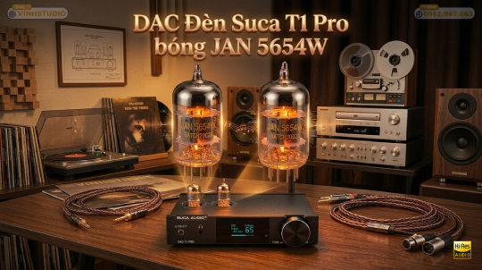 DAC Đèn Suca Audio T1 Pro: Khi Nhạc Số Lossless Được Thổi Hồn Bằng Bóng Đèn Mỹ JAN 5654W