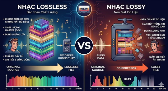 Tìm hiểu về các định dạng âm thanh nén và không nén, lossy - lossless và phương thức ghi nhạc vào CD