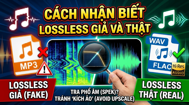 Cách Nhận Biết File Nhạc Lossless, Hi-Res Chuẩn Và File Convert từ Lossy Lên Lossless Qua Phổ Âm Spek
