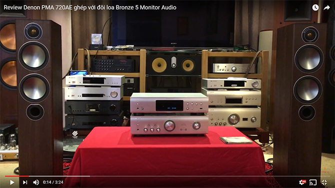 Review hệ thống âm thanh Ampli Denon PMA-720AE ghép với loa Monitor Audio Bronze 5