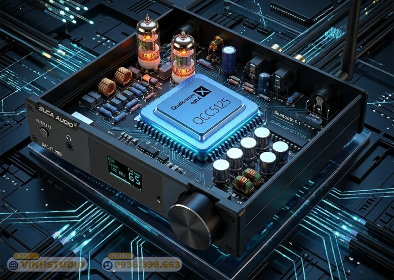 DAC đèn Suca T1 Pro sử dụng chip Bluetooth 5.1 mã QCC5125
