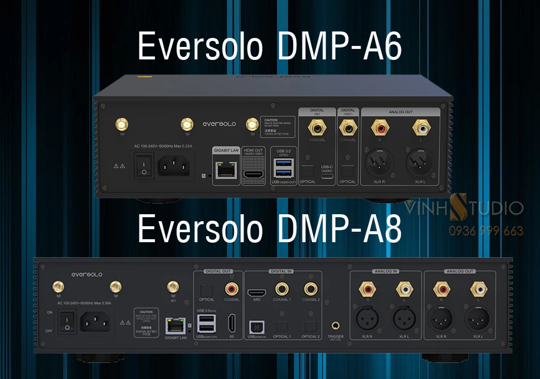 so sánh sự khác biệt giữa Eversolo DMP-A8 với Eversolo DMP-A6