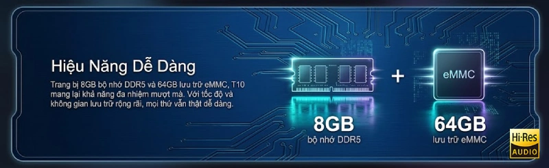 RAM 8GB DDR4 trên đầu phát Eversolo T10