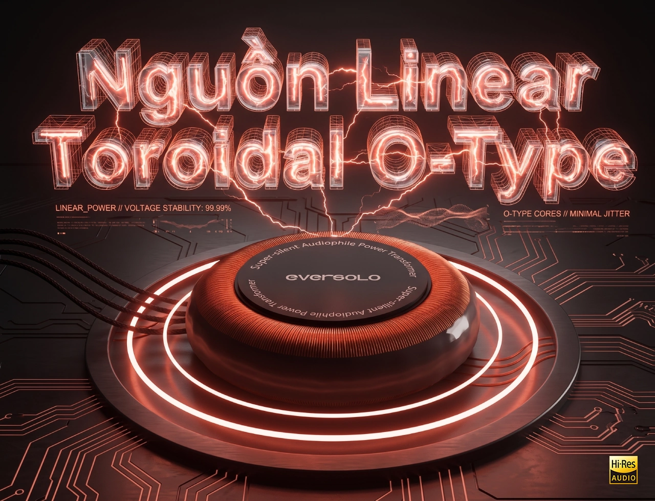 Nguồn Điện Linear Toroidal O-Type trên Eversolo T10