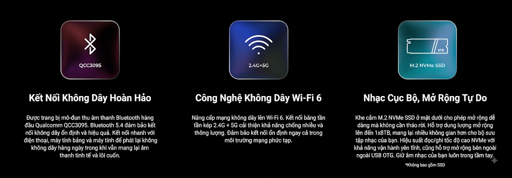 kết nối không dây trên A8 thế hệ 2 cảu Eversolo audio
