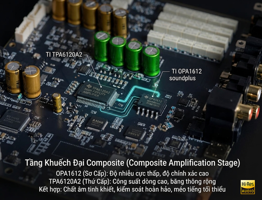 Tầng khuếch đại TPA6120A2 kết hợp OPA1612 trên Luxsin X9