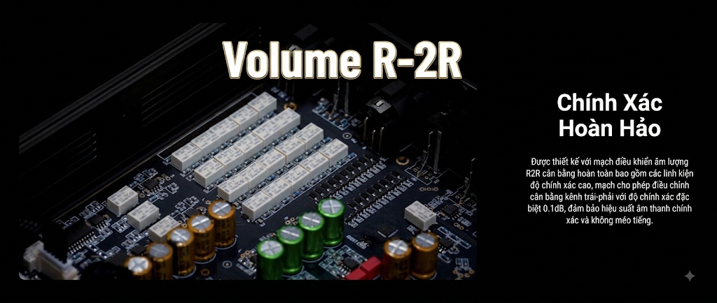 Luxsin X9 sử dụng cụm R2R Volume Control cân bằng tuyệt đối
