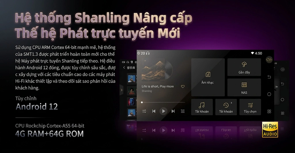 Nền Tảng Android 12 Tùy Biến trên Shanling SMT3 giá tốt tại Vinhstudio