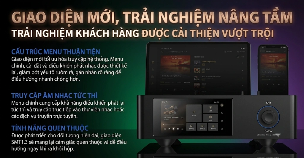 Giao diện của Shanling SMT1.3 có bán tại vinhstudio với giá cực sốc