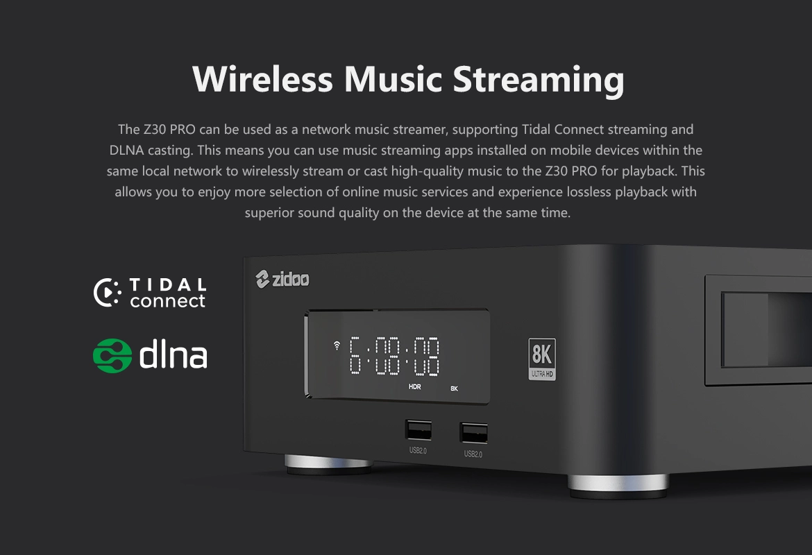 Zidoo Z30 pro music server tốt nhất 