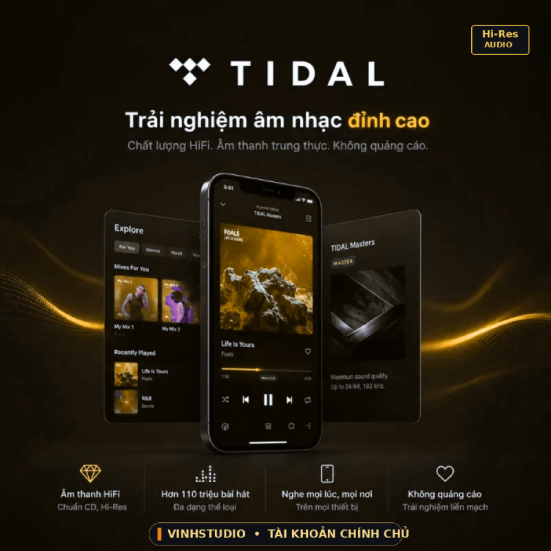 tài khoản tidal giá rẻ tại Vinhstudio hà nội