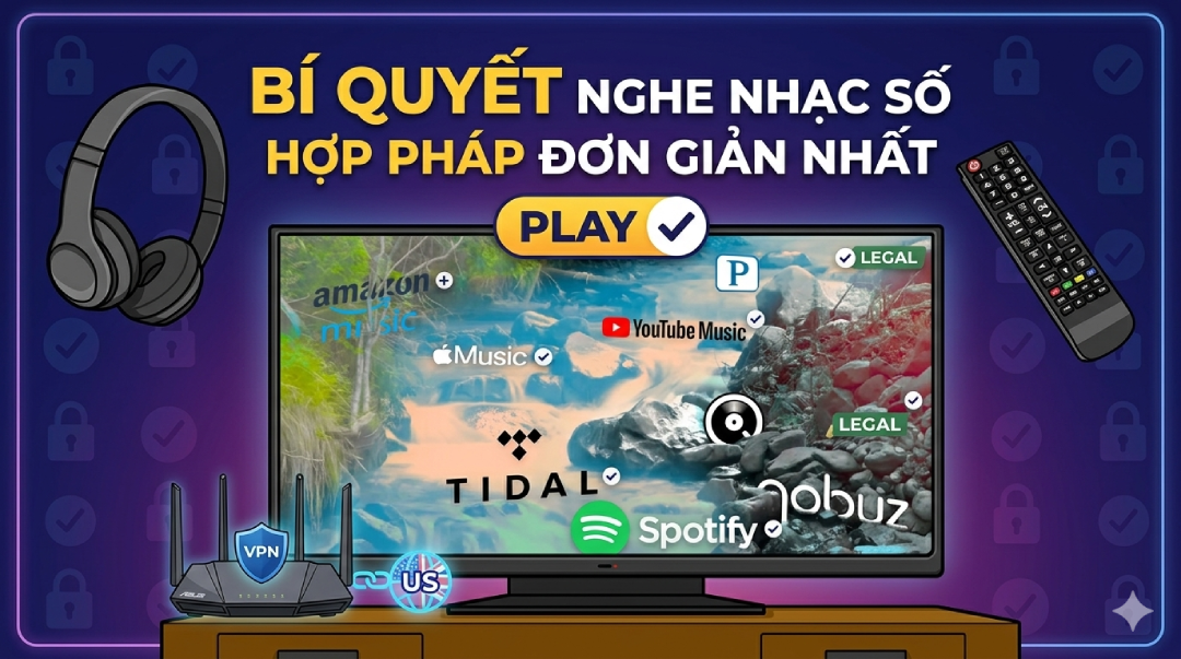 Sử dụng VPN trả phí để nghe hợp pháp Qobuz