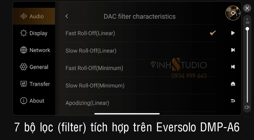 Cách sử dụng bộ lọc Filter trên Eversolo DMP-A6