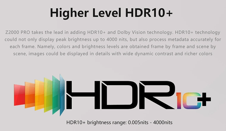 công nghệ hdr10+ và dolby vision trên Zidoo Z2000 Pro 4k 