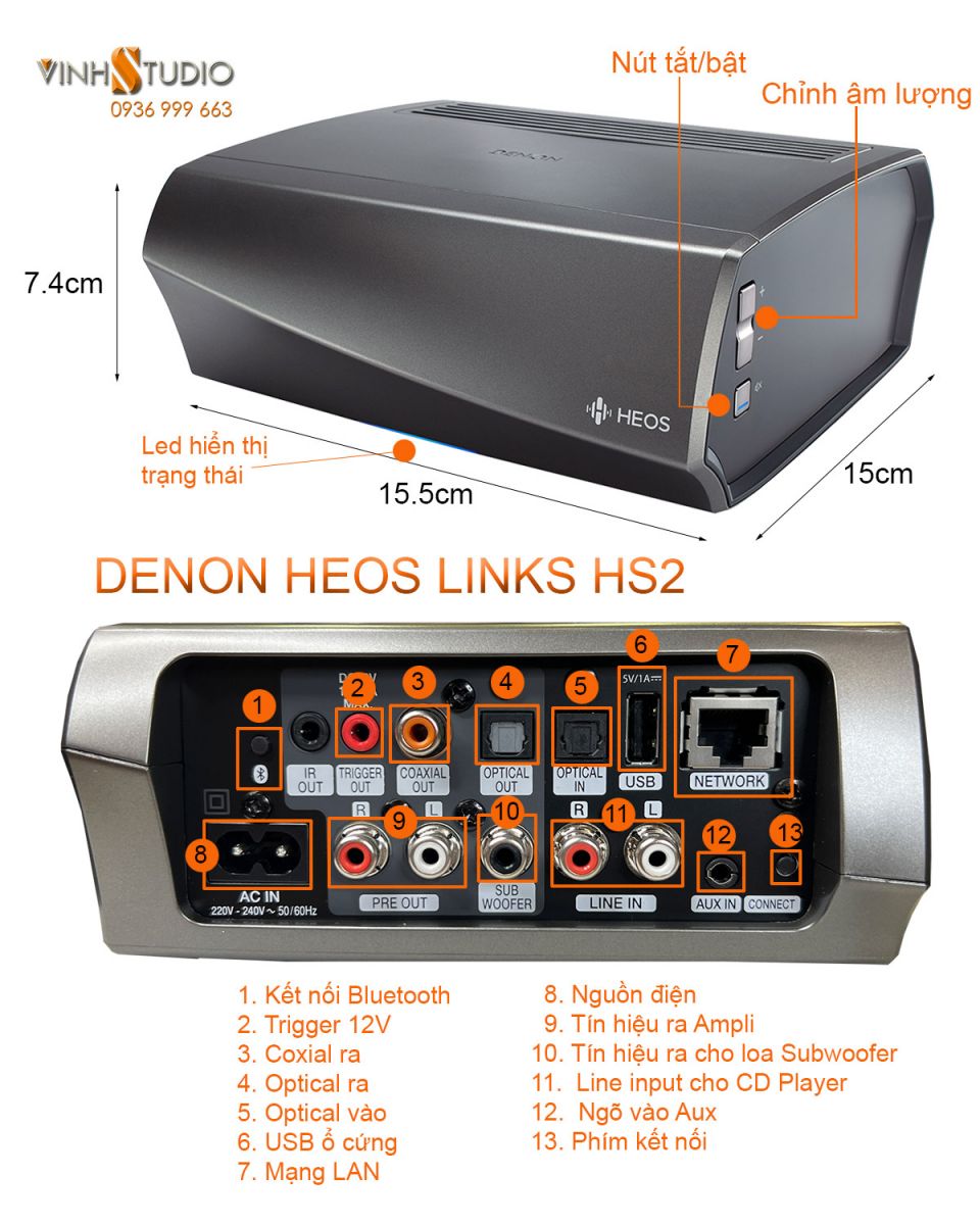 DAC giải mã Denon heos links hs2