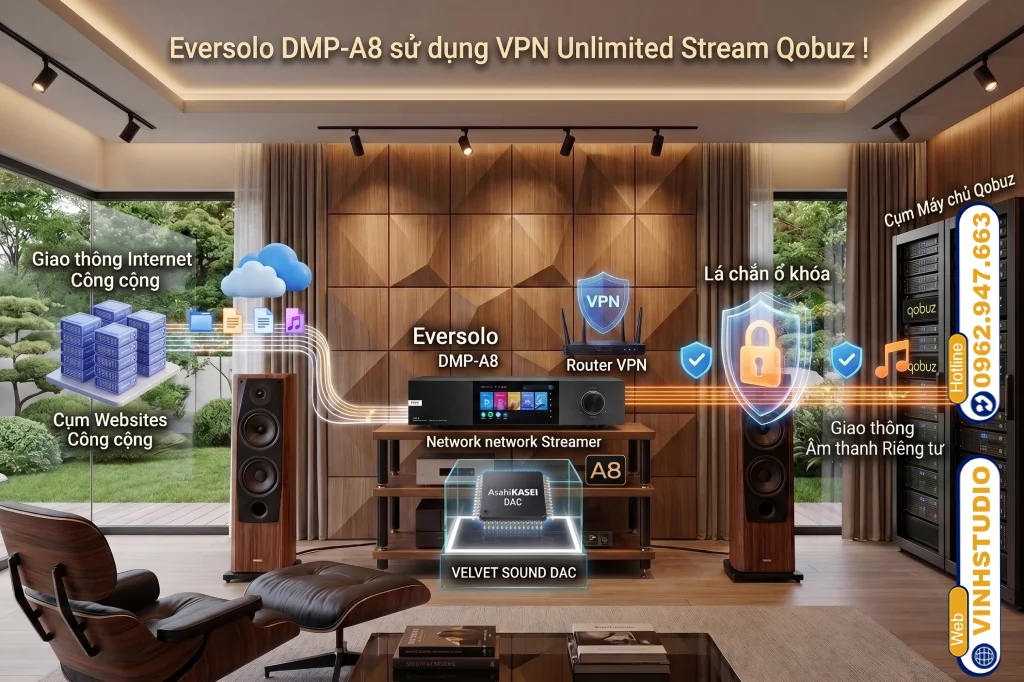 VPN Unlimited stream Qobuz chất lượng cực tốt 