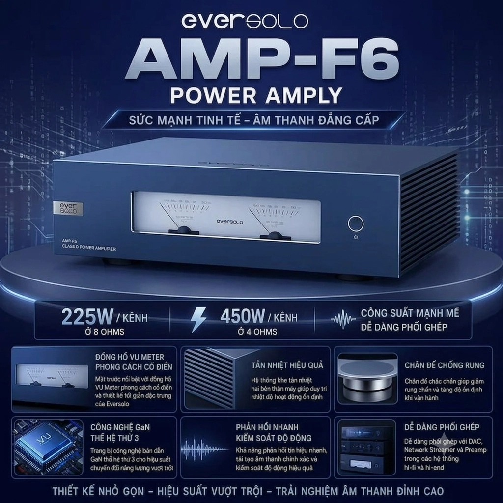 power ampli Eversolo AMP-F6 giá tốt tại Vinhstudio 307A Phố Bạch Mai Hà Nội