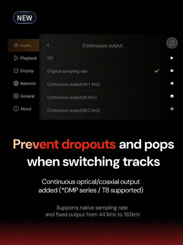 hạn chế tiếng nổ bốp khi chuyển bản nhạc có độ phân tần số lấy mẫu khác nhau 