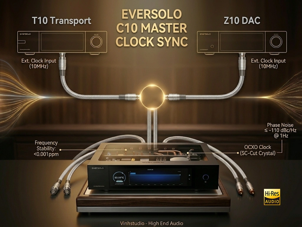 Eversolo C10 kết nối với DAC Z10 và Eversolo T10