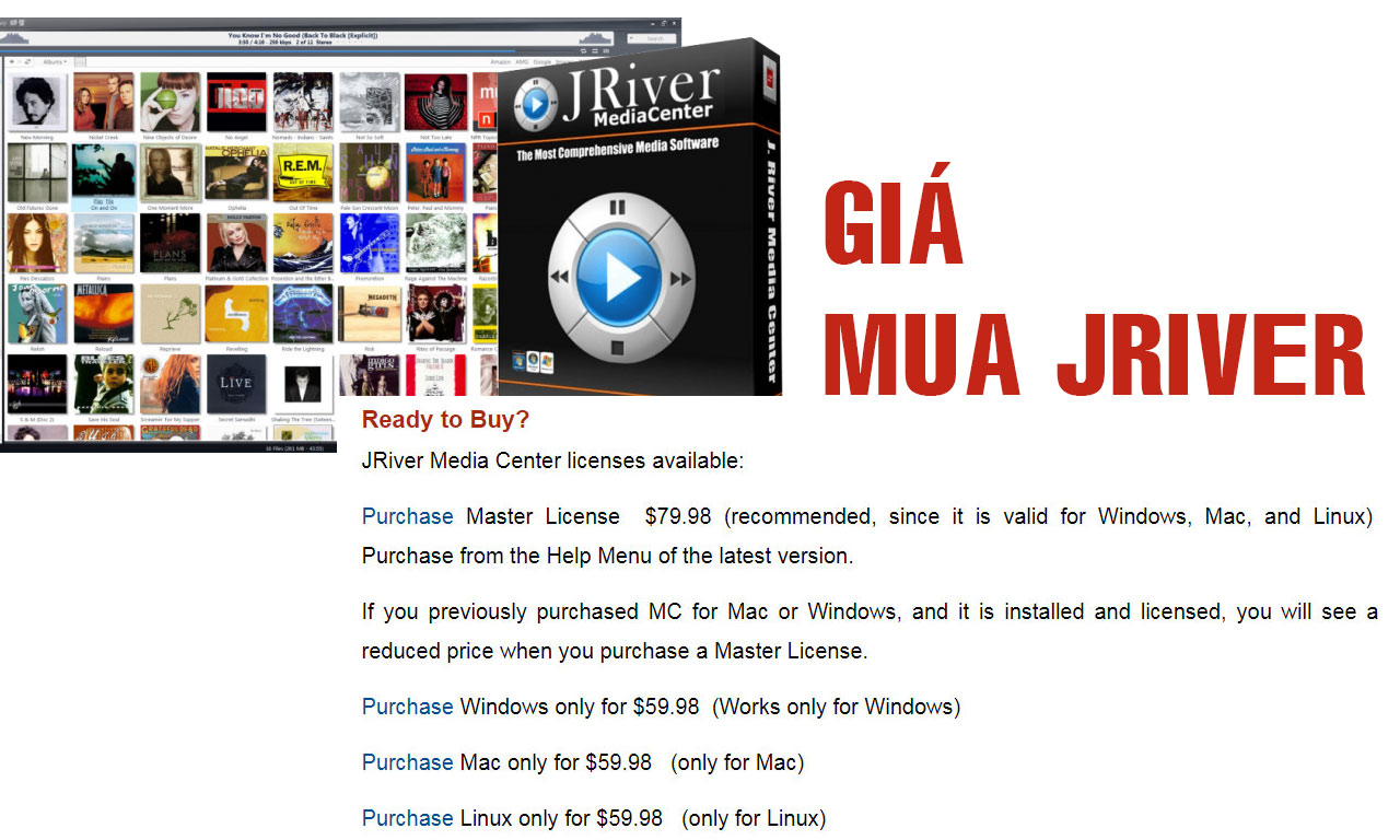Nhận cài đặt phần mềm Music Server Jriver 