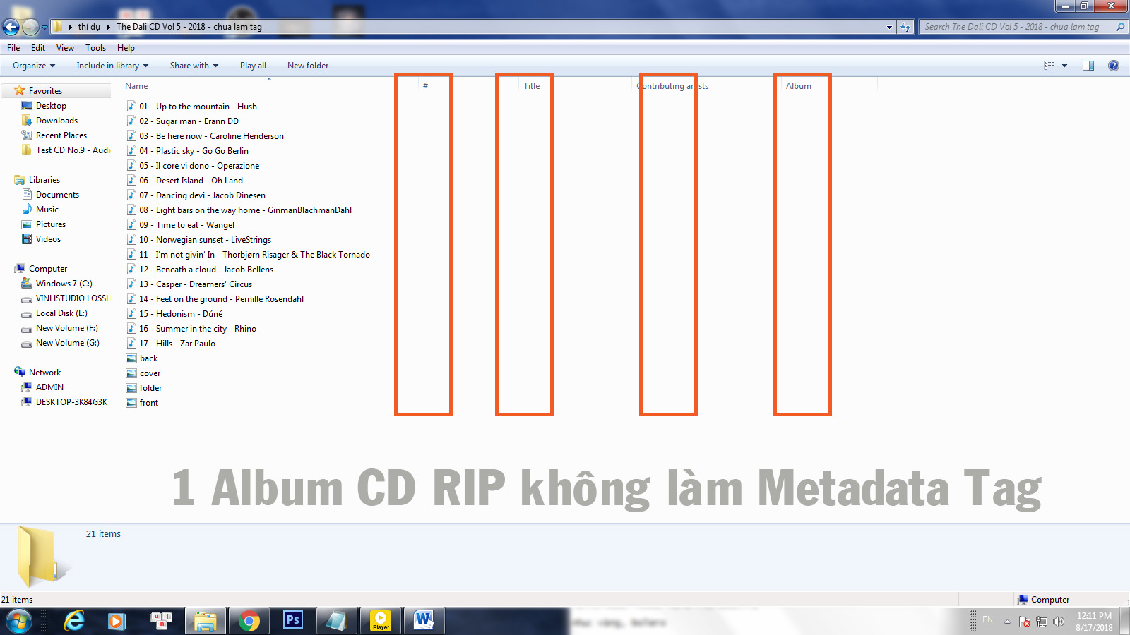 album cd rip khong co metadata tag
