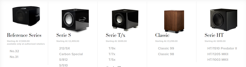 các dòng loa subwoofer REL 