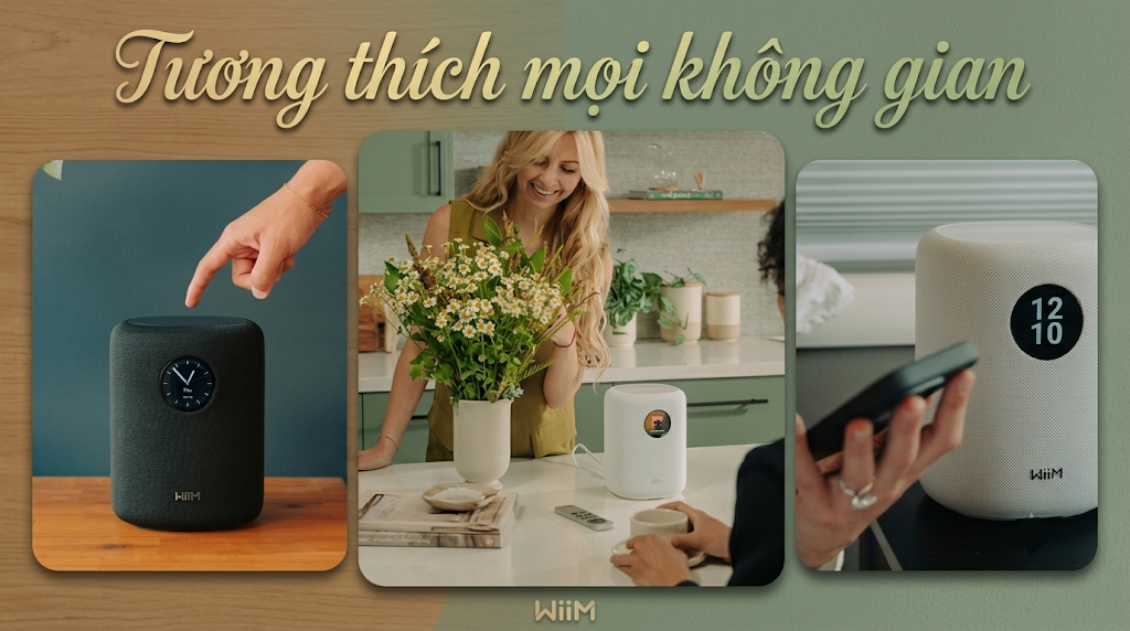 loa wiim sound tương thích mọi không gian trong nhà, và để ở đâu âm thanh cũng hay và tràn ngập 