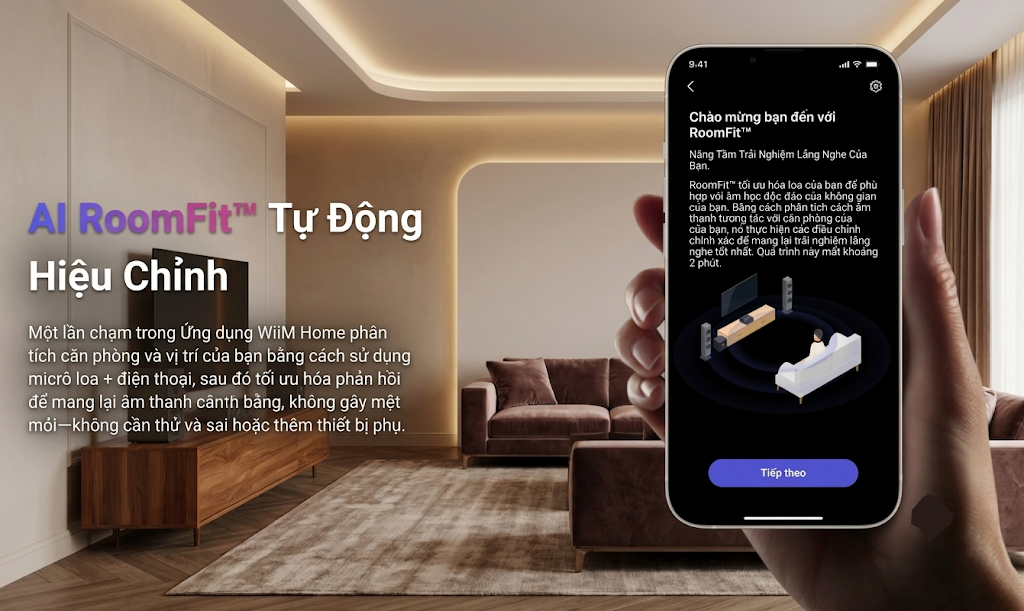 Loa Wiim Sound mua tại Vinhstudio tích hợp công nghệ RoomFit AI 
