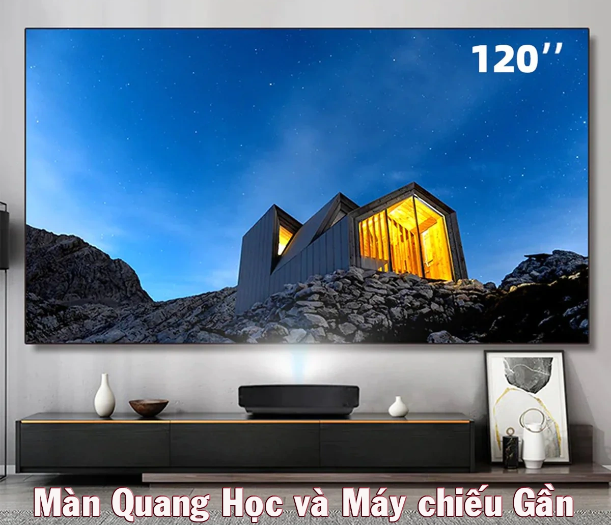 man quang hoc Grandview va may chieu gan BenQ