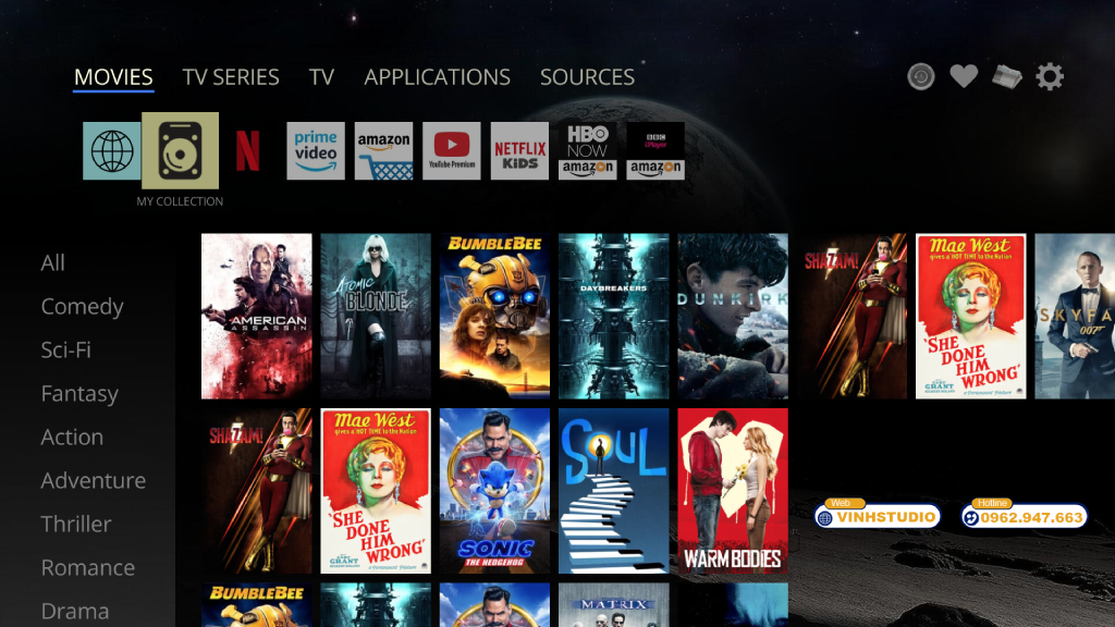 giao diện GUI đậm chất điện ảnh của Dune HD 