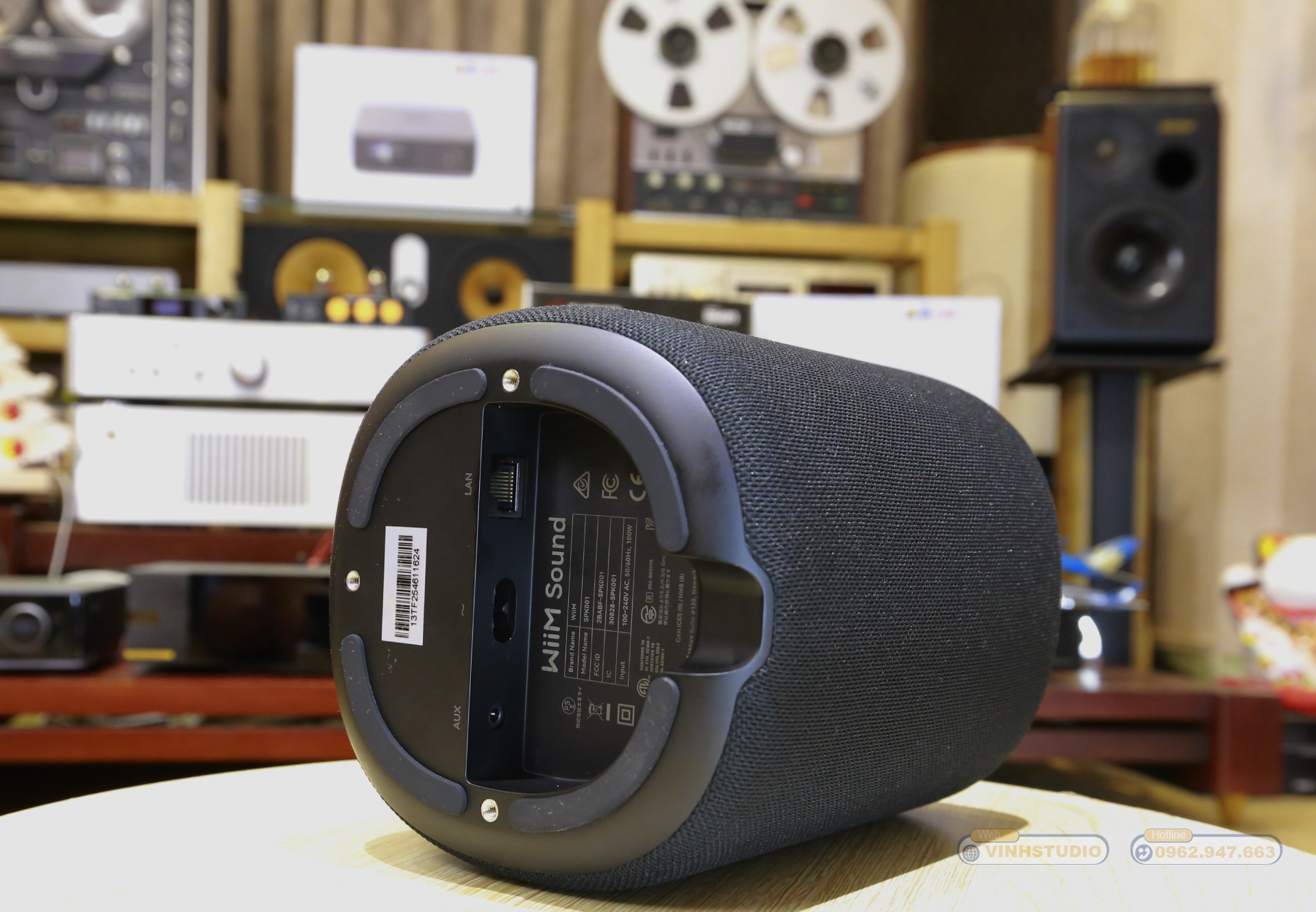 mặt sau với cổng kết nối của loa Wiim Sound 