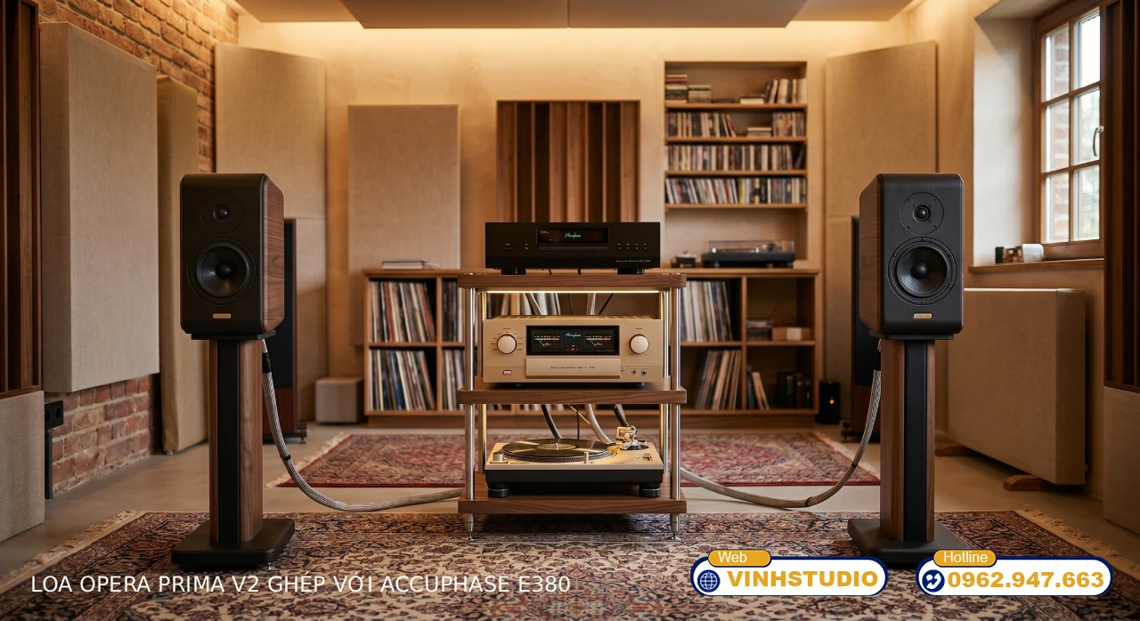 loa opera prima V2 ghép với ampli Accuphase E380