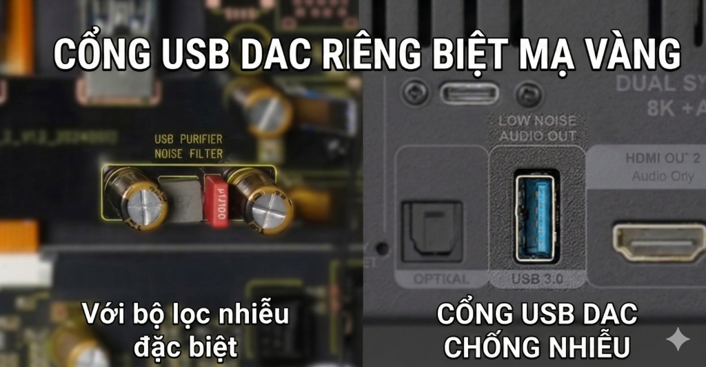 Cổng xuất âm thanh USB cho DAC rời 