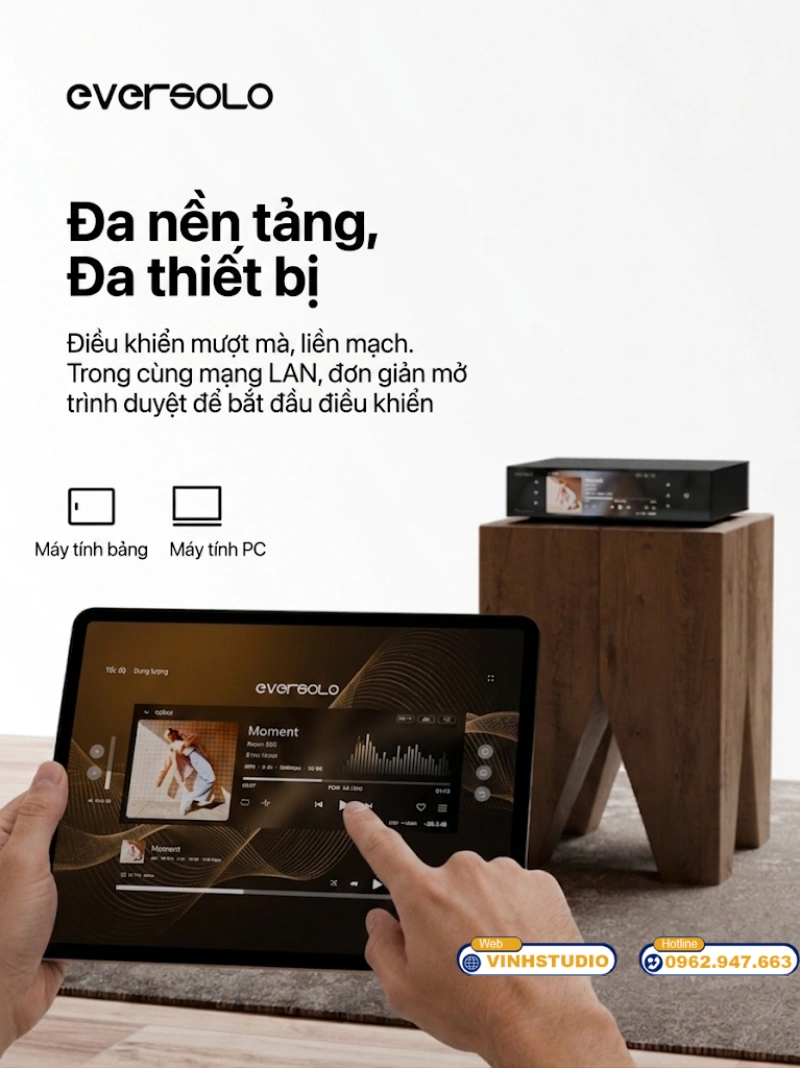 Boundless Display và Web Control trên Eversolo T10 