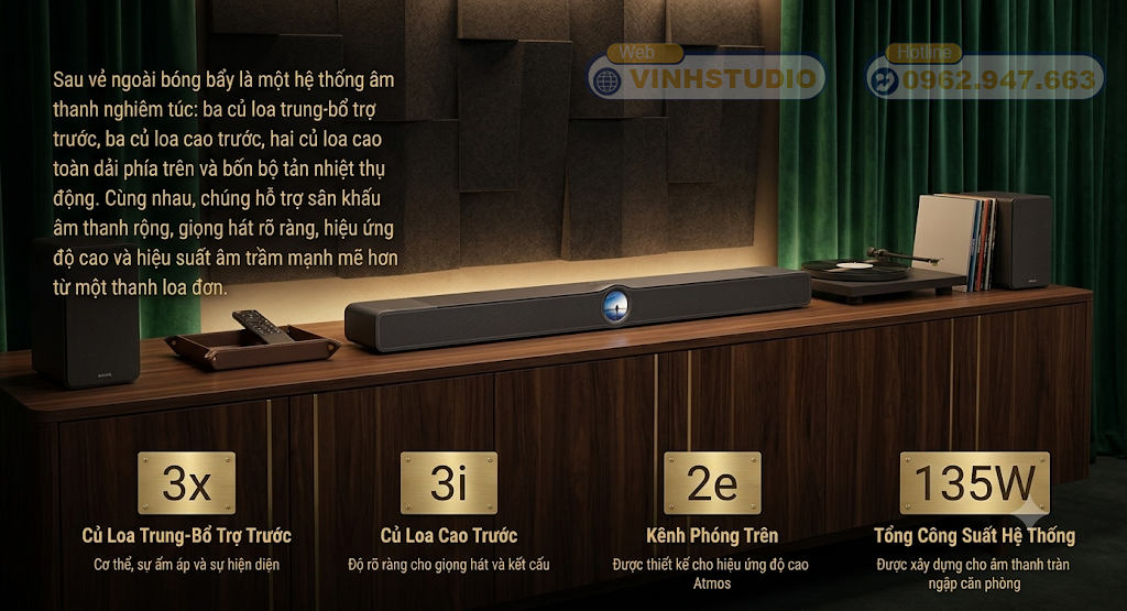 wiim bar âm thanh dolby thật với 8 củ loa 